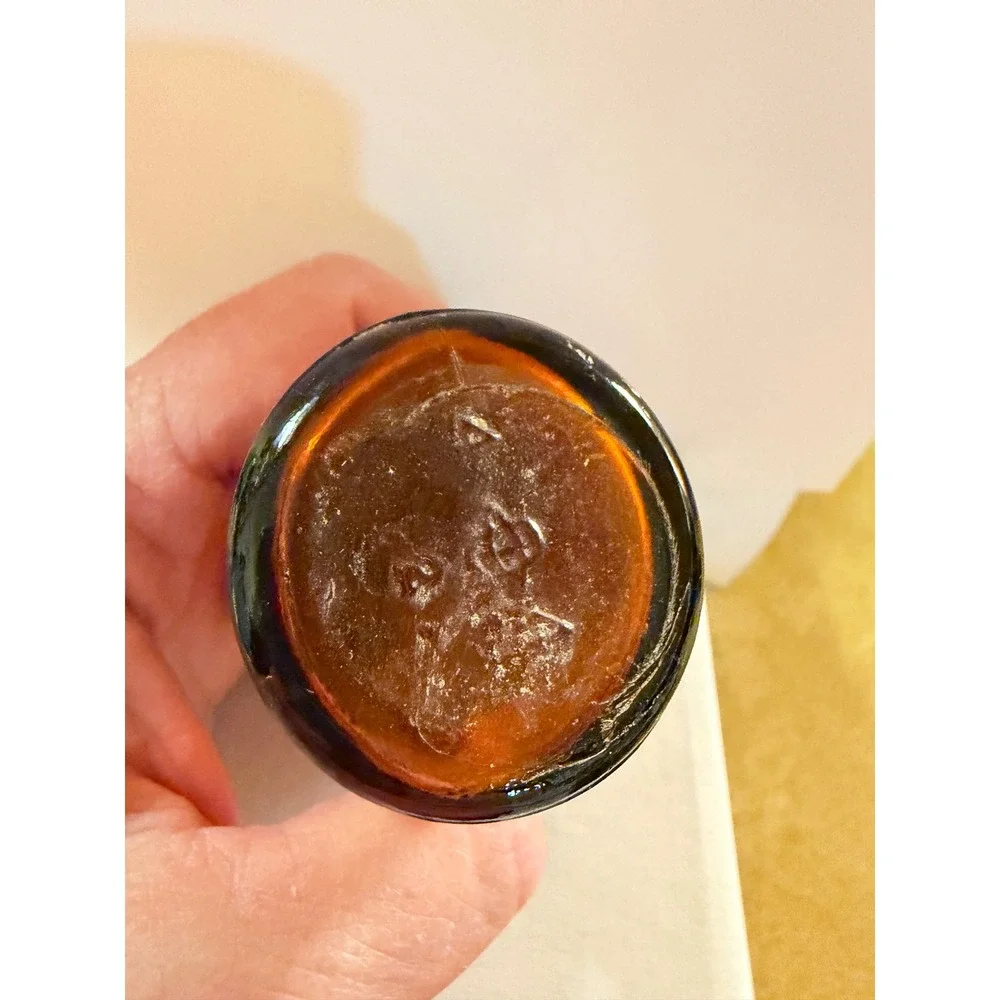 Vintage Hoppes No 9 Amber Glass Apothecary Bottle Embossed Pharmaceutical